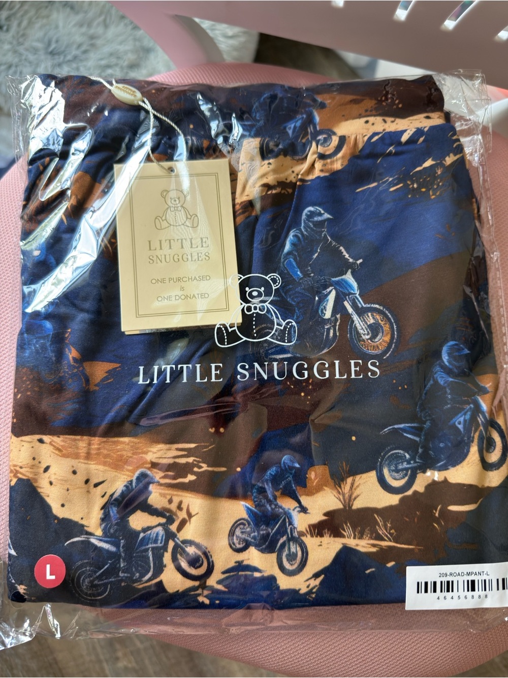 Little Snuggles  Navy and Brown Dirt Bike Joggers